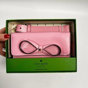 Kate Spade Bow Belt Bag  Pink Leather Logo Women's S/M NIB MSRP $108 New